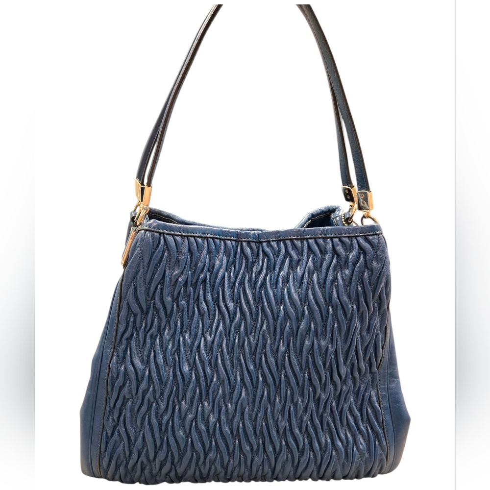 COACH 2013 Madison Phoebe Teal Gathered Twist Leather Shoulder Bag - Picture 3 of 14